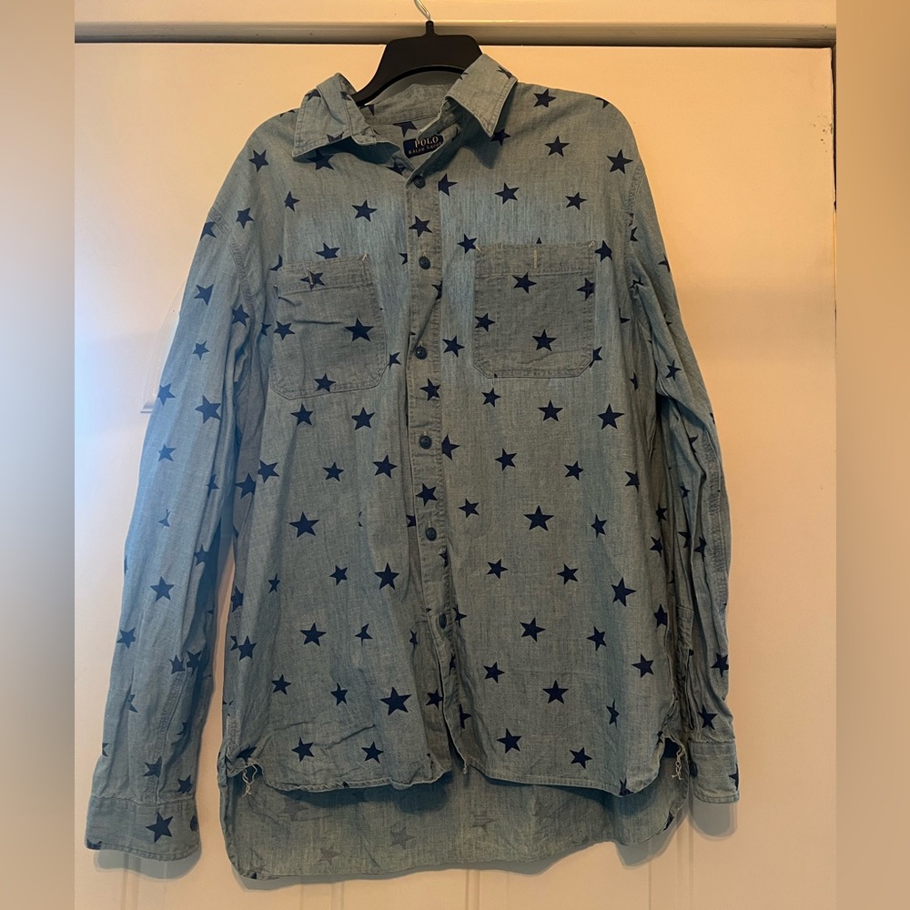 Polo Ralph Lauren Blue Star Casual Button Down Shirt